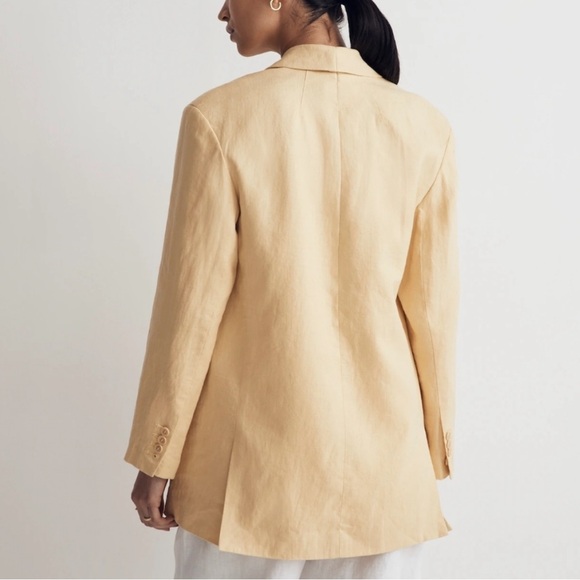 Madewell Yellow The Oversized Linen Blazer Jacket Size XL - Picture 3 of 12